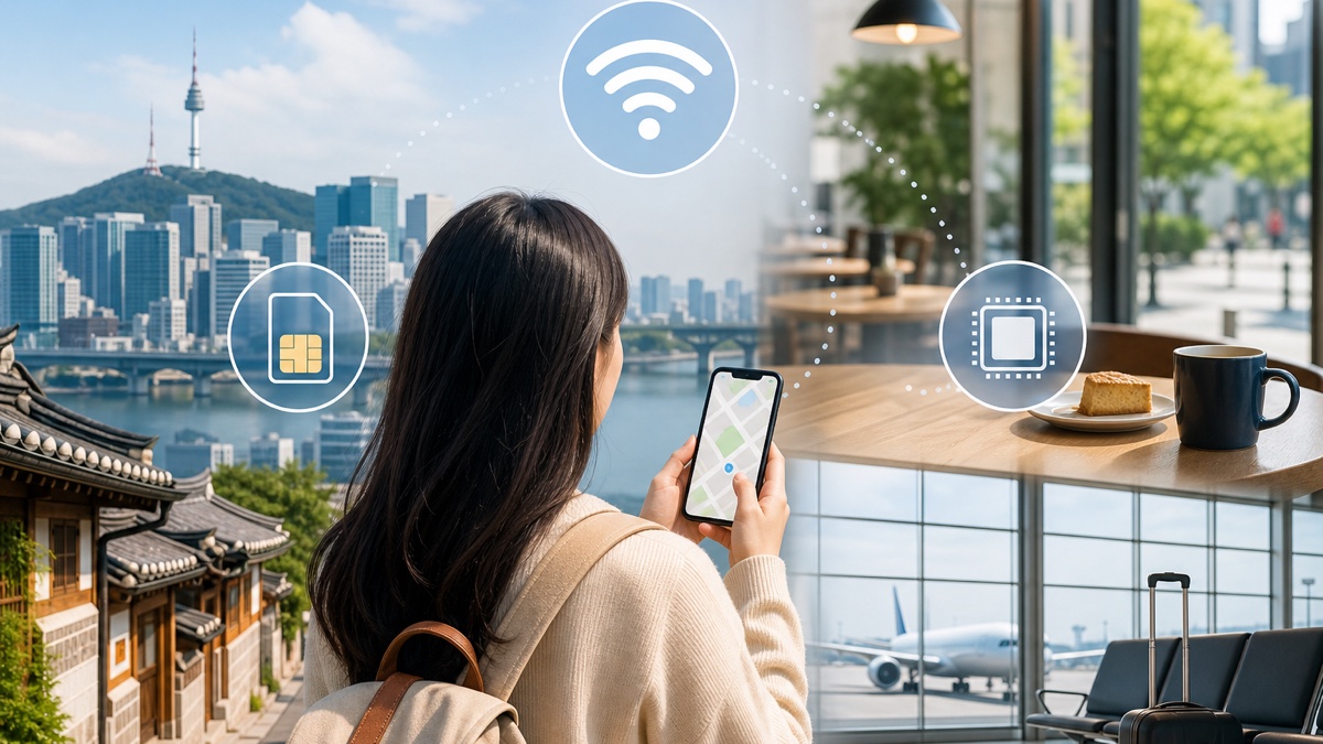 韓国旅行でWi-FiとSIMを使い分けるイメージ